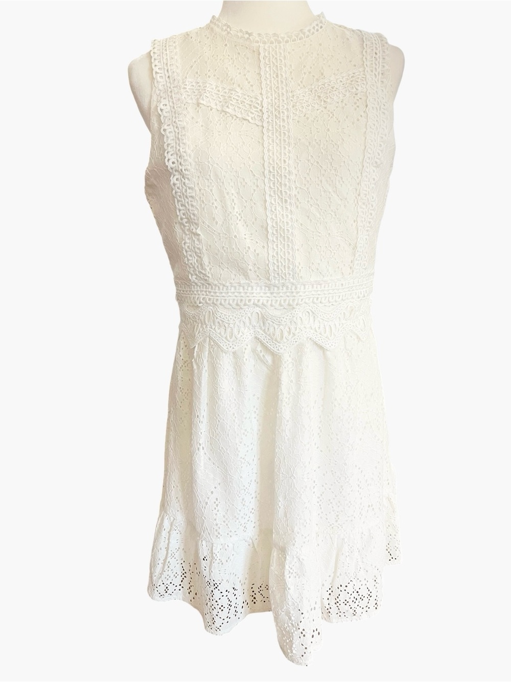 Altar'd State White Lace Trim Top